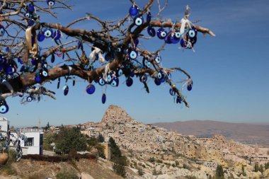 Kapadokya'daki Uchisar Kalesi, Nevşehir, Türkiye