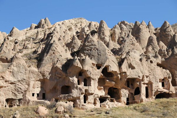 Скальные формации в Zelve Valley, Cappadocia, Nevsehir, Turkey
