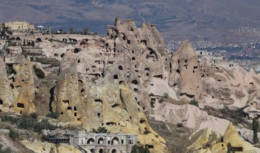Kapadokya'nın Uchisar Köyü, Nevşehir, Türkiye