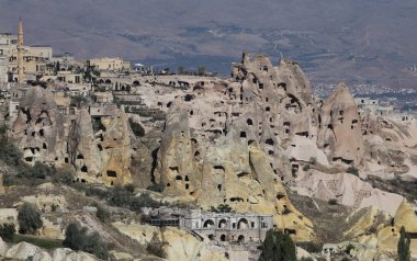 Kapadokya'nın Uchisar Köyü, Nevşehir, Türkiye