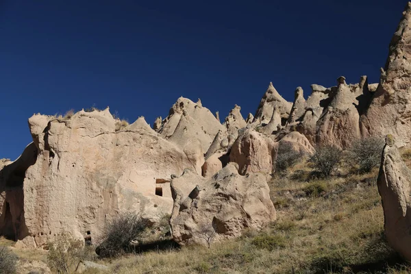 Rock Formations in Zelve Valley, Cappadocia, Nevsehir, Turkey — Stock Photo, Image