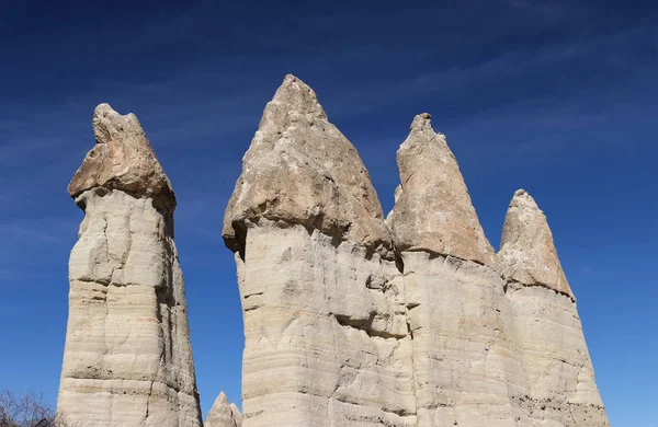 Formacje skalne w dolinie miłości, Kapadocja, Nevsehir, Turcja — Zdjęcie stockowe