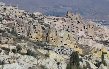 Kapadokya'nın Uchisar Köyü, Nevşehir, Türkiye