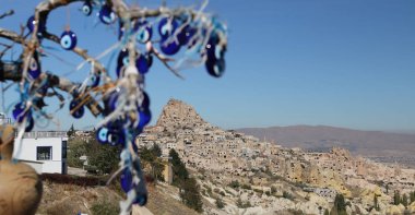 Kapadokya'daki Uchisar Kalesi, Nevşehir, Türkiye