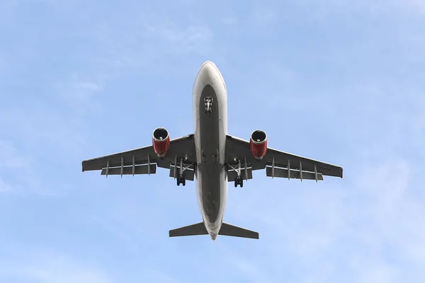 Airplane landing to Airport — Stock Photo, Image