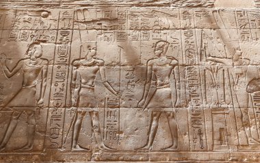 Luxor Tapınağı'ndaki Mısır Hiyeroglifleri, Luxor, Mısır