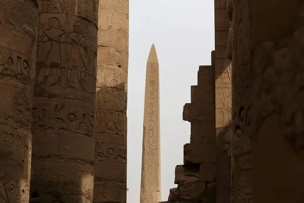 Obelisk Karnakin temppelissä, Luxor, Egypti — kuvapankkivalokuva