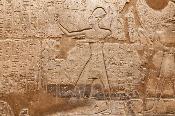 Egyiptomi Hieroglyphs itt Luxor Temple, Luxor, Egyiptom — Stock Fotó