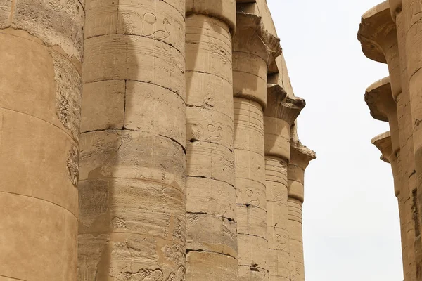 Columnas en el Templo de Luxor, Luxor, Egipto — Foto de Stock