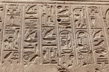 Luxor Tapınağı'ndaki Mısır Hiyeroglifleri, Luxor, Mısır