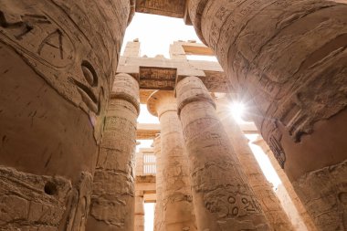 Columns in Hypostyle Hall of Karnak Temple, Luxor, Egypt clipart