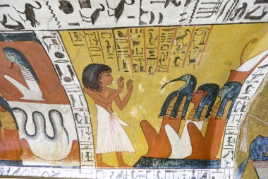 Deir el-Medine Köyü'ndeki Bir Mezardan Sahne, Luxor, Mısır