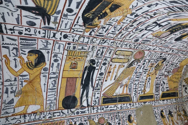 Scène uit een graftombe in Deir el-Medina Village, Luxor, Egypte — Stockfoto