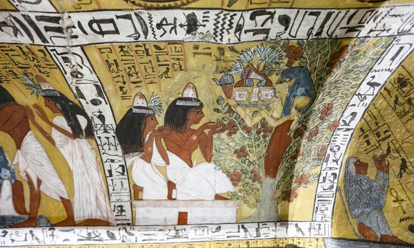 Scene from a Tomb in Deir el-Medina Village, Luxor, Egypt — Stock Photo, Image