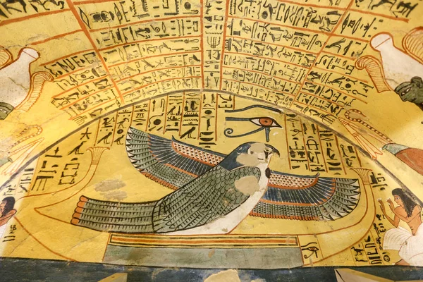 Escena de la tumba de Pashedu en la aldea de Deir el-Medina, Luxor, Egipto — Foto de Stock