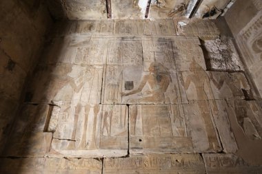 I. Seti Morg Tapınağı'ndaki Mısır hiyeroglifleri, Luxor, Mısır
