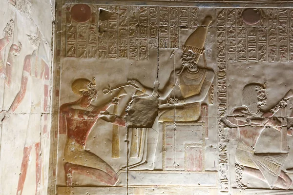 Scène uit Abydos tempel in Madfuna, Egypte — Stockfoto