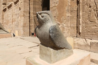 Edfu Tapınağı 'nda Horus heykeli, Edfu, Mısır
