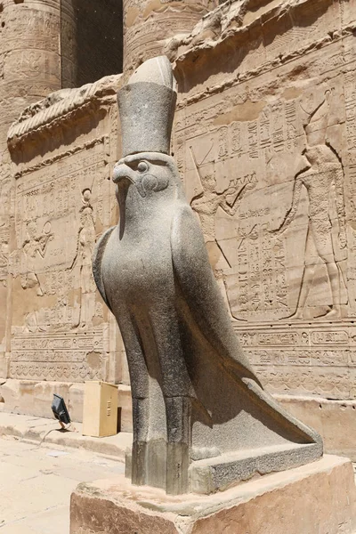 Horus staty i Edfu Temple, Edfu, Egypten — Stockfoto