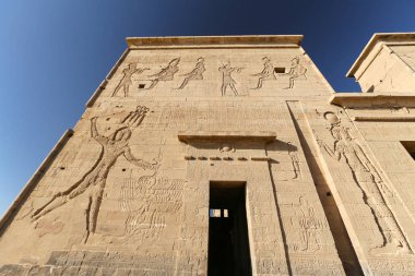 Sahne in Philae Temple, Aswan, Mısır