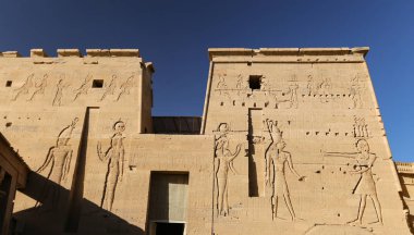 Sahne in Philae Temple, Aswan, Mısır