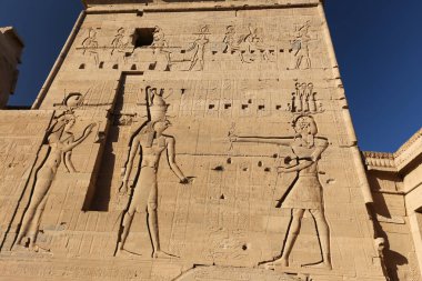 Sahne in Philae Temple, Aswan, Mısır
