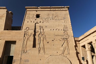 Sahne in Philae Temple, Aswan, Mısır