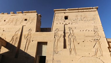 Sahne in Philae Temple, Aswan, Mısır