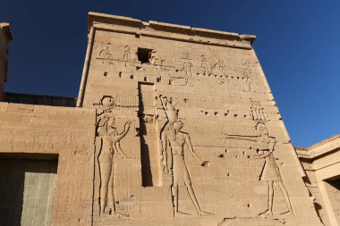 Sahne in Philae Temple, Aswan, Mısır