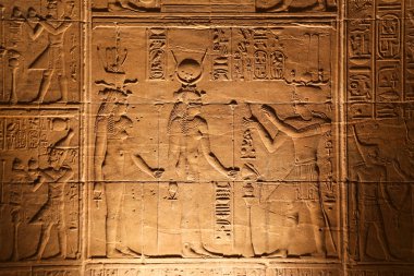 Sahne in Philae Temple, Aswan, Mısır