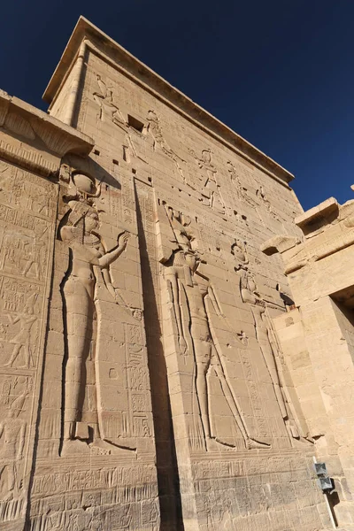 Szene im Philae-Tempel, Assuan, Ägypten — Stockfoto