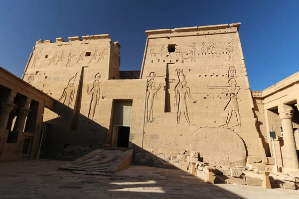 필라 성전 장면, 아스완, 이집트 — 스톡 사진