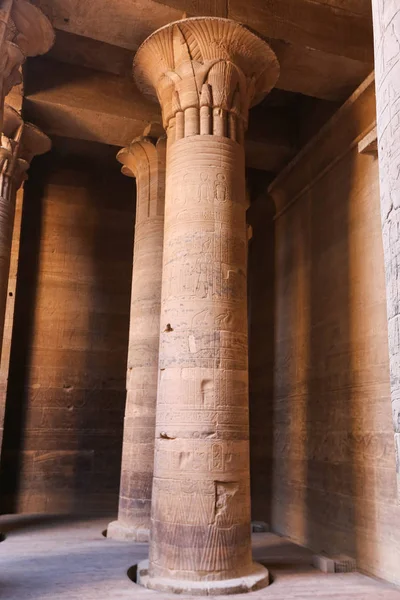 Column in Philae Temple, Aswan, Egypt — Stock Photo, Image