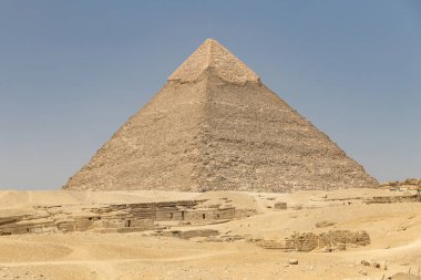 Giza piramit kompleksi 'nde khafre Piramidi, Kahire, Mısır