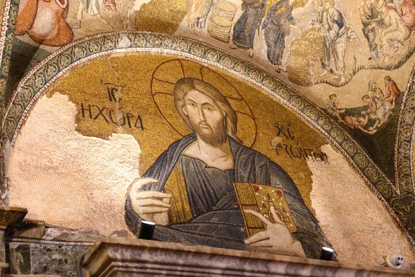 Mosaico de Cristo en la Tierra de los Vivos en la Iglesia de Chora, Ista — Foto de Stock