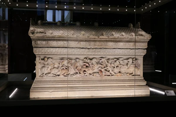 Alexandre Sarcophage Dans Les Musées Archéologiques Istanbul Ville Istanbul Turquie — Photo