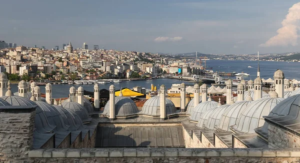 Suleymaniye Badtak Och Bosporesundet Istanbul City Turkiet — Stockfoto