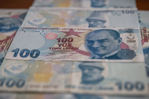 Банкноты 100 Лир Турецкой Валюты — стоковое фото