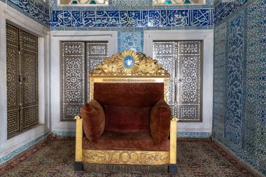 İSTANBUL, TURKEY - 05 Temmuz 2020: Topkapı Sarayı Tahtı