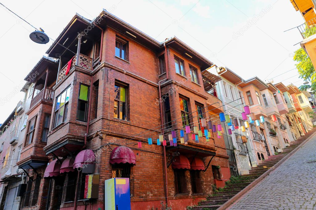 Old Houses in Fener District, Istanbul City, Turkey