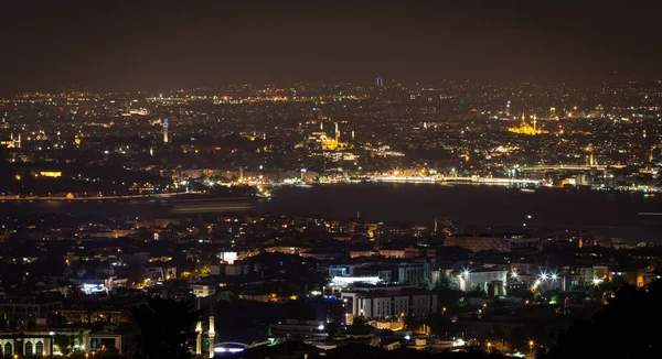 Πανόραμα Νύχτα Της Κωνσταντινούπολης Τουρκία — Φωτογραφία Αρχείου