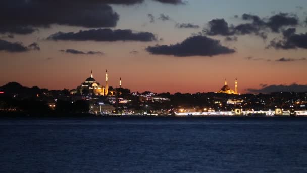 Stanbul Eminonu Ilçesi Türkiye Gün Batımında — Stok video