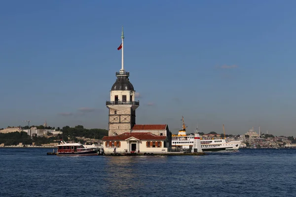 Jungfrutornet Bosporen Istanbul City Turkiet — Stockfoto