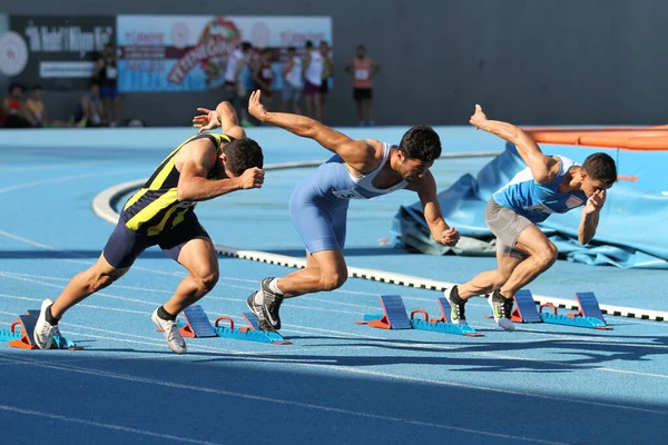 Istanbul Turkey August 2020 Athletes Running Turkish Athletic Federation Olympic — Stock Photo, Image