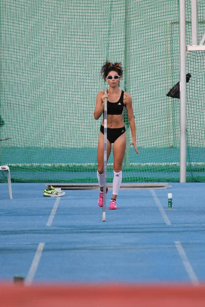 Istanbul Turquia Agosto 2020 Pólo Atleta Indefinido Abaulando Durante Competições — Fotografia de Stock