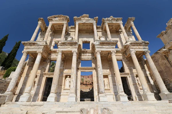 Celsus Bibliotek Efesos Antika Stad Selcuk Town Izmir City Turkiet — Stockfoto