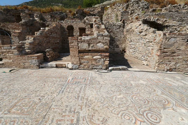 Mosaicos Éfeso Antigua Ciudad Selcuk Izmir City Turquía —  Fotos de Stock