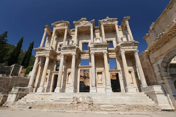 Celsus Bibliotek Efesos Antika Stad Selcuk Town Izmir City Turkiet — Stockfoto