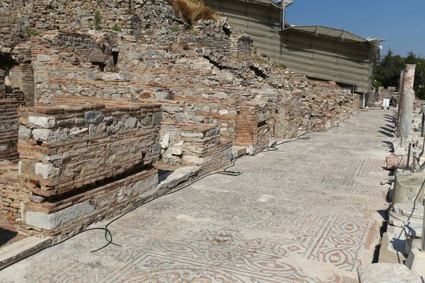 Mosaicos Éfeso Antigua Ciudad Selcuk Izmir City Turquía —  Fotos de Stock