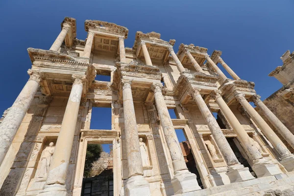 Bibliotheek Van Celsus Efeze Oude Stad Selcuk Stad Izmir Stad Stockafbeelding